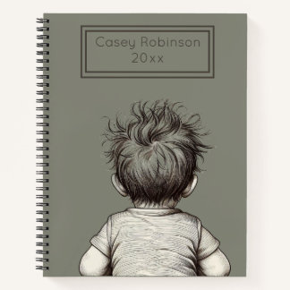 Cute Child Messy Hair Personalize Notebook