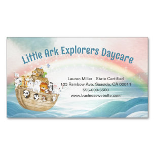 Cute Childcare Daycare Noah's Ark Magnetic Business Card