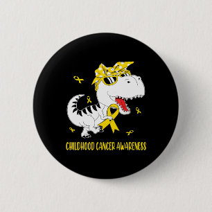 Cute Childhood Cancer Awareness Dinosaur Boys Kids 6 Cm Round Badge