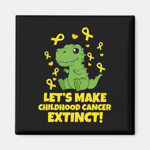 Cute Childhood Cancer Awareness Dinosaur Magnet