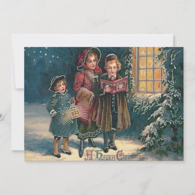 Cute Children Carolers Caroling Invitation (Front)
