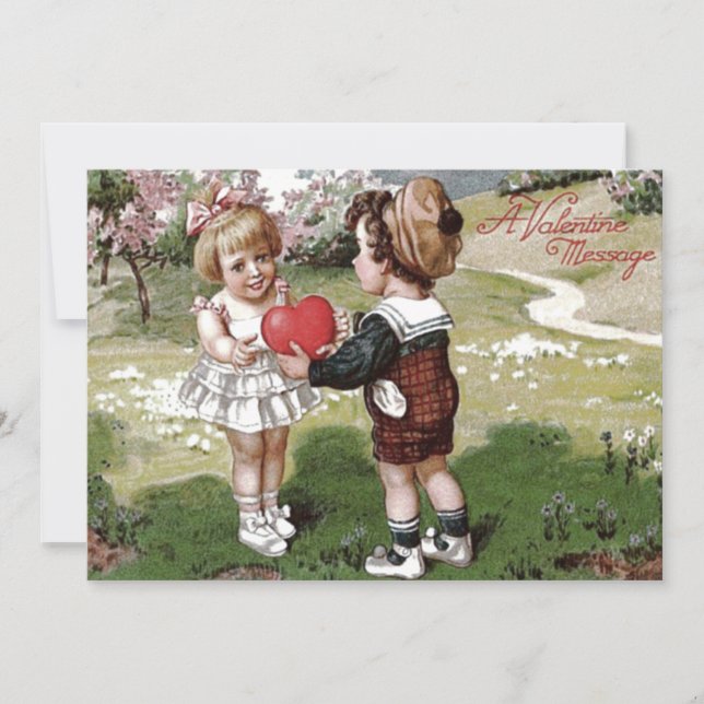 Cute Children Couple Heart Wedding Invitation (Front)