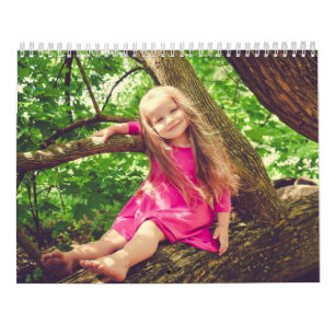 Cute Children Exploring Nature Outdoors Artwork Calendar