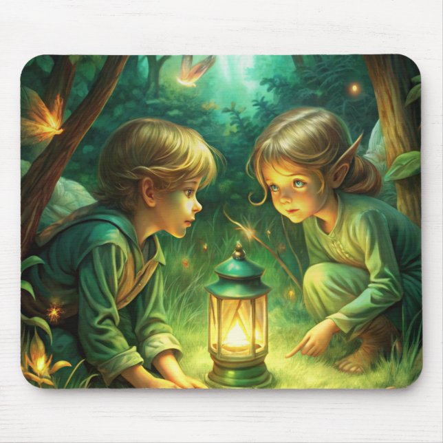 Cute Children in Forest Mouse Pad (Front)