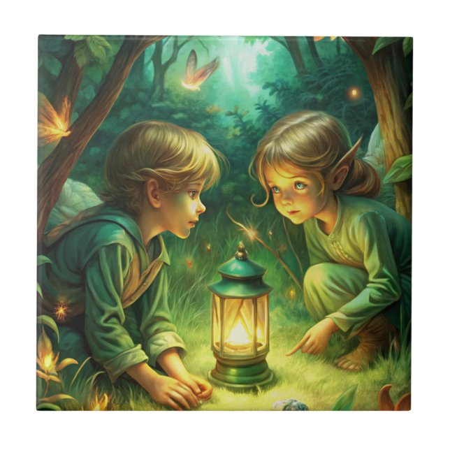 Cute Children in Forest Tile (Front)