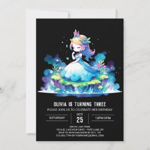 Cute Children Princess Birthday Invitation