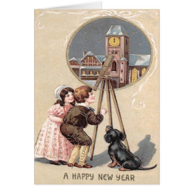 Cute Children Telescope Dog Clock Tower (Front)