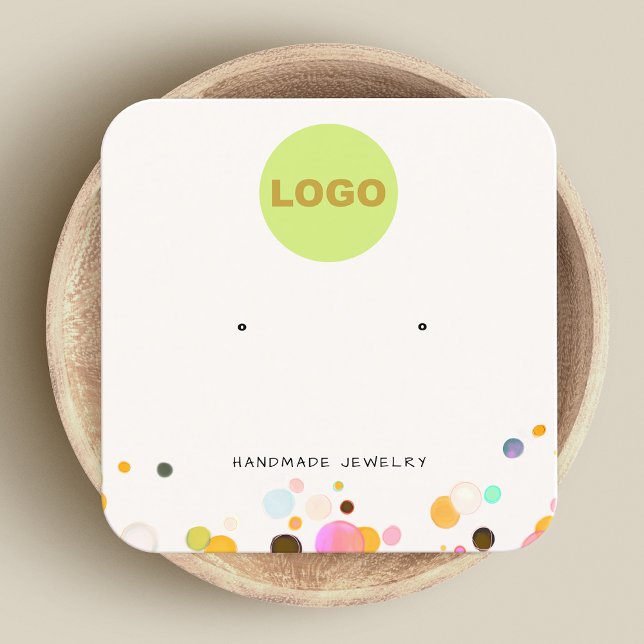 Cute Children's Confetti  Stud Earring Square  Square Business Card (Creator Uploaded)