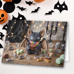 Cute Children's Halloween with Colouring Page Card