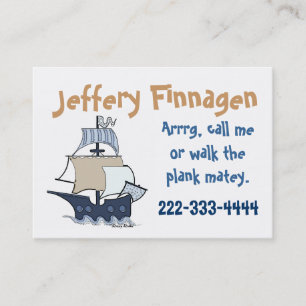 Cute Children's Pirate Ship Calling Card