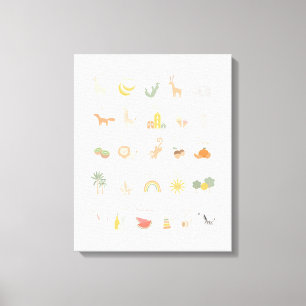 Cute Child's Watercolor Alphabet Canvas Print