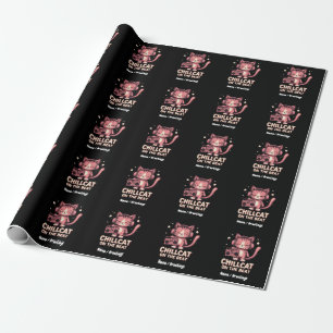 Cute Chill Cat on the Beat Trendy Design Wrapping Paper
