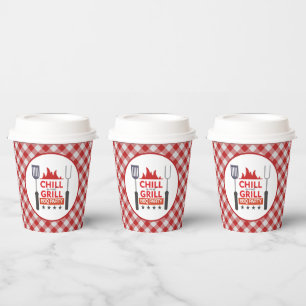 Cute chill grill BBQ party Paper Cups