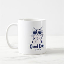 Cute Chilled Cat Coffee Mug for Introverts 