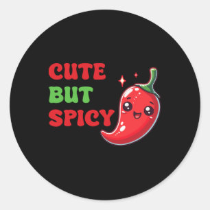 Cute Chilli Funny Cute But Spicy By Classic Round Sticker