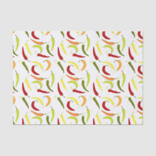 Cute Chilli peppers tiled pattern Mexican Tissue Paper