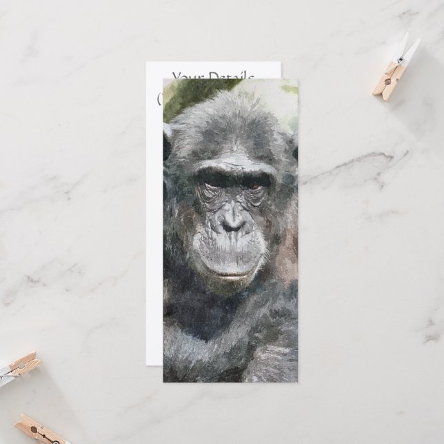 CUTE CHIMPANZEE CARD (Front/Back In Situ)