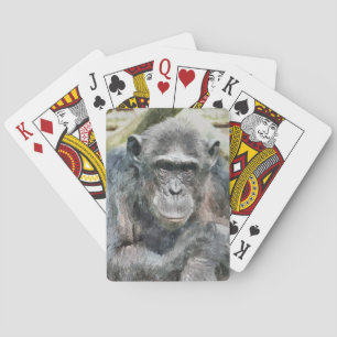 CUTE CHIMPANZEE PLAYING CARDS
