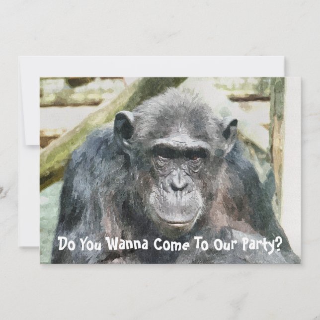 CUTE CHIMPANZEES INVITATION (Front)