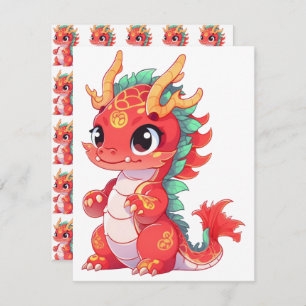 Cute Chinese Dragon  Card