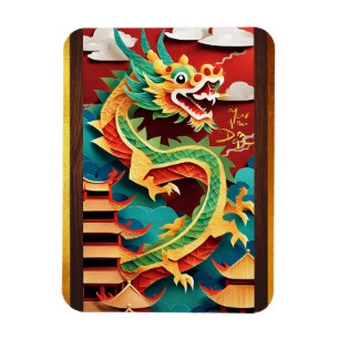 Cute Chinese  Dragon Year Birthday Origami FPM Magnet