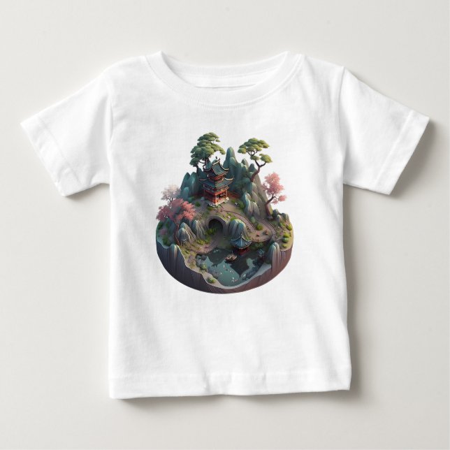 Cute Chinese Fantasy 3D Landscape Baby Top (Front)