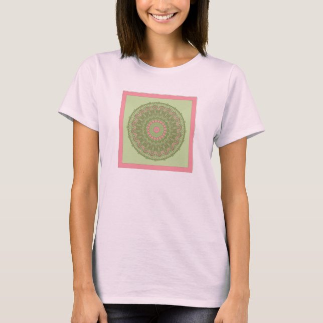 Cute Chinese Kite Green and Pink T-shirt (Front)