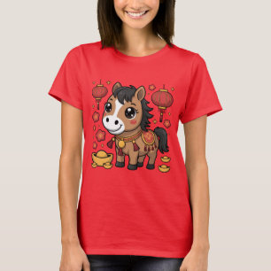 Cute Chinese New Year Horse Tee Lunar New Year