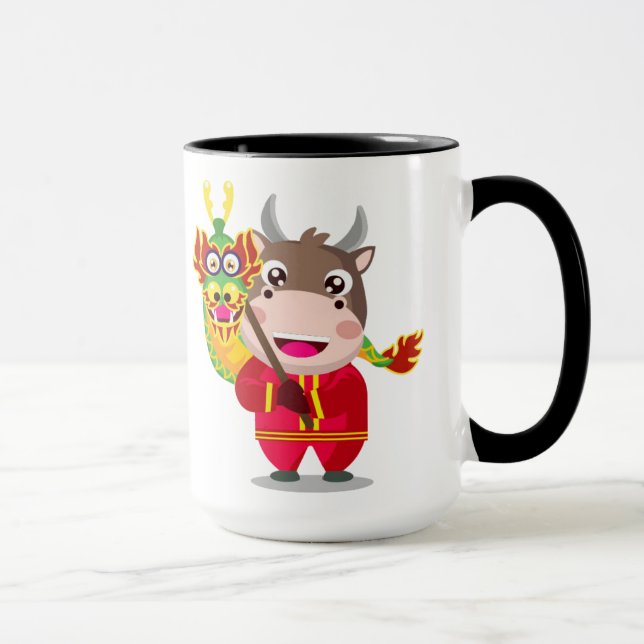 Cute Chinese New Year of the Ox Traits Mug (Right)