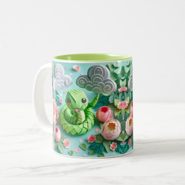 Cute Chinese New Year Snake 2025 2TM2 Two-Tone Coffee Mug (Front Left)