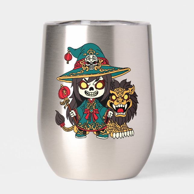 Cute Chinese New Years Witch and Lion (Back)