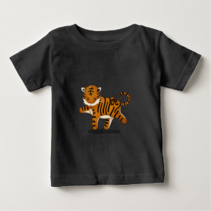 Cute Chinese Zodiac Tiger Black Baby T-Shirt