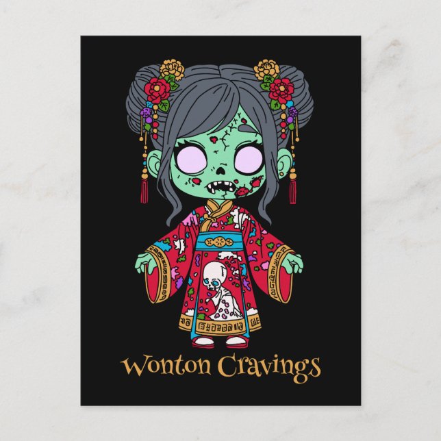 Cute Chinese Zombie Postcard (Front)