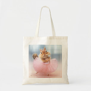 Cute Chipmunk Ballerina in tutu at Dance Studio Tote Bag