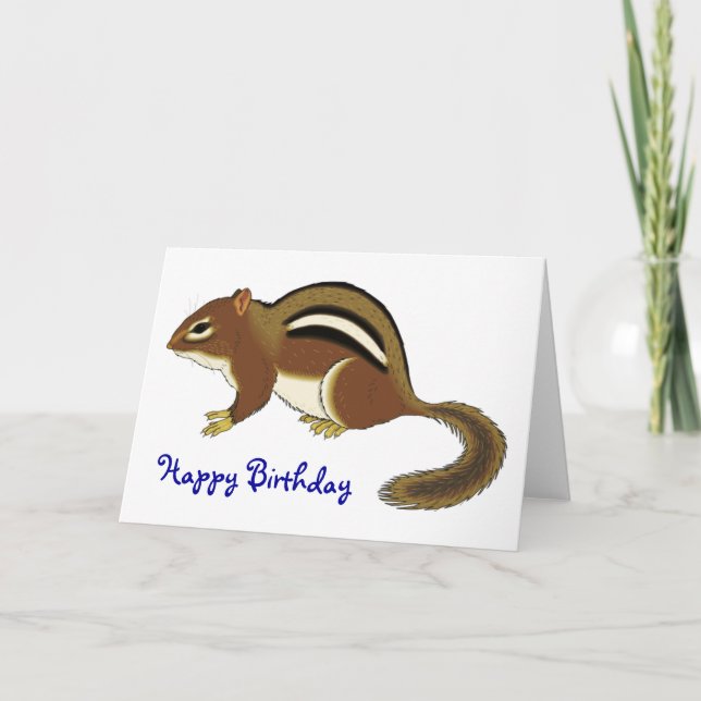 Cute Chipmunk Birthday Card (Front)