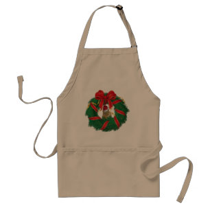 Cute Chipmunk Christmas Wreath Standard Apron