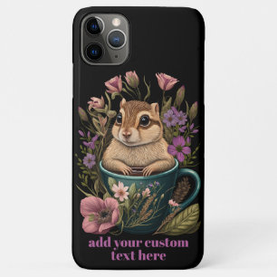 Cute Chipmunk in Cup Wildflower Cottagecore Custom Case-Mate iPhone Case