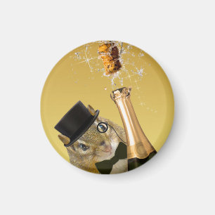 Cute Chipmunk New Year’s Eve Party Magnet