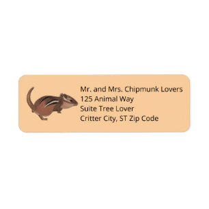 Cute Chipmunk on custom return address labels