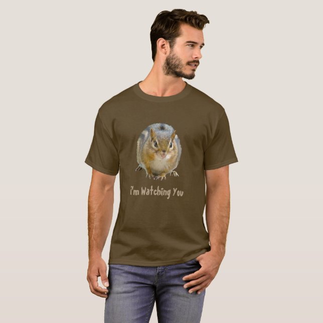 Cute Chipmunk Staring At You T-Shirt (Front Full)