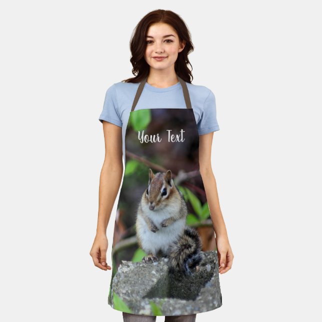 Cute Chipmunk Wildlife Animal Personalised Apron (Worn)