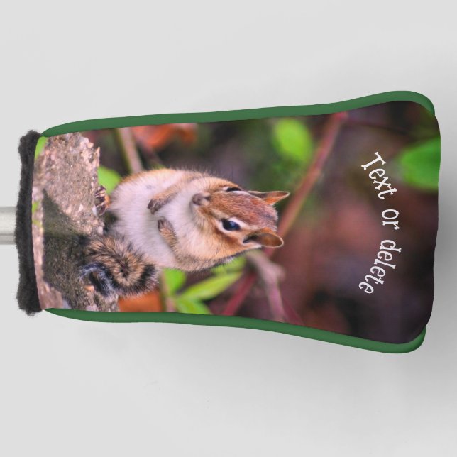 Cute Chipmunk Wildlife Animal Personalised Golf Head Cover (Front)