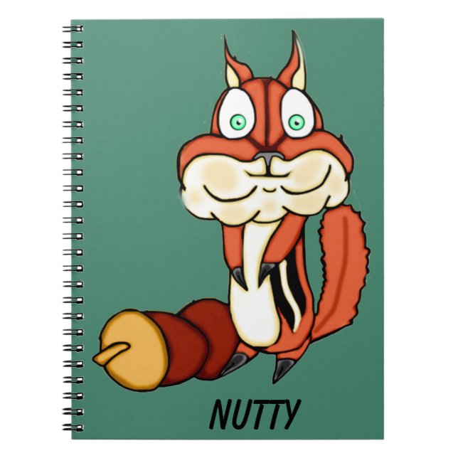 Cute Chipmunk with Nuts Spiral Notebook (Front)