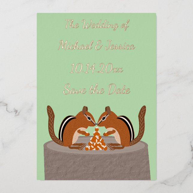 Cute Chipmunks Fall Wedding Custom (Front)