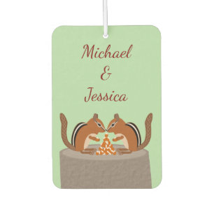 Cute Chipmunks Fall Wedding Custom Car Air Freshener