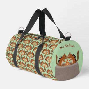 Cute Chipmunks Fall Wedding Custom Patterned Duffle Bag