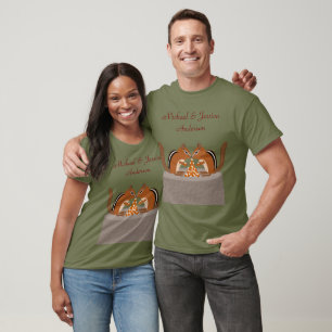 Cute Chipmunks Fall Wedding Custom T-Shirt
