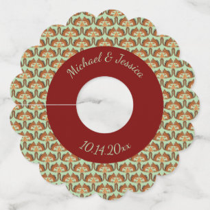 Cute Chipmunks Fall Wedding Custom Wine Glass Tag