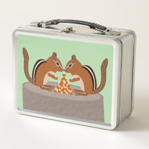 Cute Chipmunks Fall Wedding Metal Lunch Box