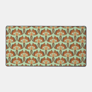 Cute Chipmunks Fall Wedding Patterned Desk Mat